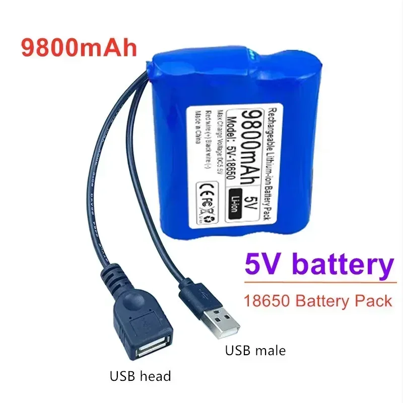 5V 18650 Lithium Battery 12.8Ah 9.8Ah 6.8Ah for Microcontroller LED Outdoor Light Bluetooth Speaker Audio Backup Power Supply: Red