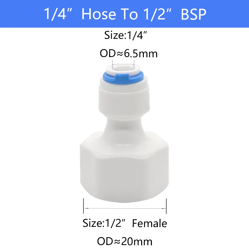 Aquarium Connector - Female Thread Adapter - Straight Combination Tube - Plastic: Bronze Yellow