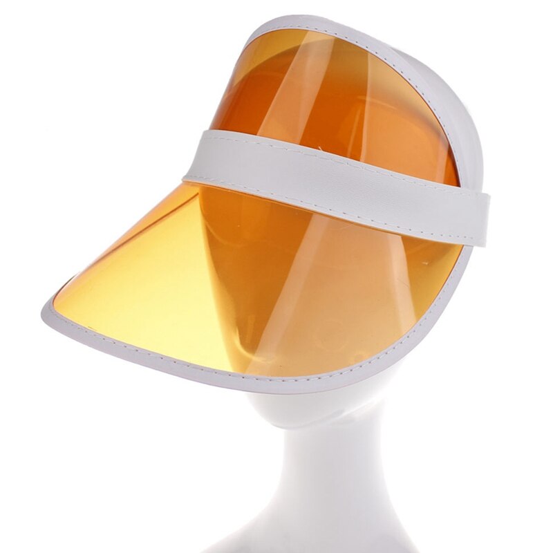 proprietà in PVC Trasparente Visiera Del Cappello Del suola Del Partito casuale Cappello di Plastica Trasparente Adulto Protezione Solare cap Visiere Degli Uomini Delle Donne tutto'aperto Del Cappello Della signora cap: o