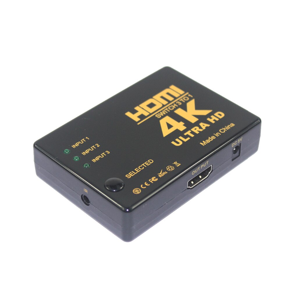 4K * 2K 3-in-1 Out HDMI Hub Switch Splitter TV Switcher w/ IR fernbedienung Ultra HD HDMI Splitter Schalter