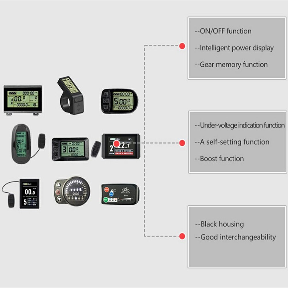 Vélo électrique KT affichage LCD3/LCD3U/LCD4/LCD5/LCD6/LCD6U/LCD7/LCD8H/LCD8S/LCD9R LED880/LED900S 36V/48V/72V pièces de vélo électrique