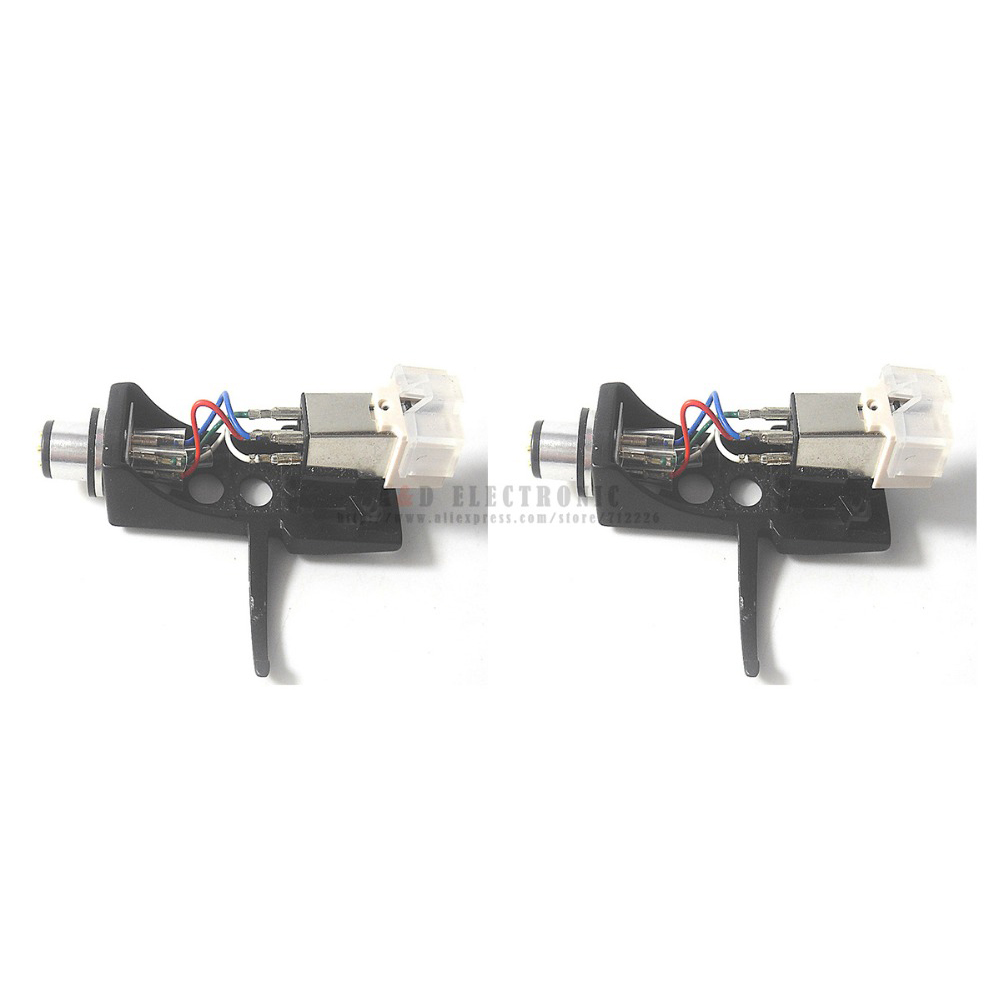 2 sets Magnetische Cartridge Stylus Met Draaitafel Headshell 4 Pin Contacten Voor Fonograaf Platenspeler Grammofoon LP Vinyl Naald