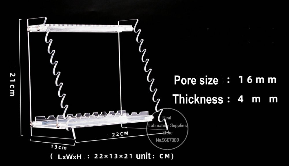 1pcs lab organic glass trapezoidal tube rack Perspex pipette holder for school experiment