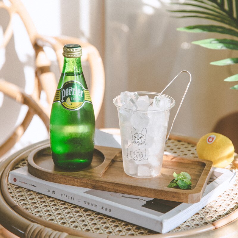 Japanese Acacia Wood Solid Wood Plate Beverage Dessert Rectangular Tray Ceramic Coasters Plate Dish for One Person