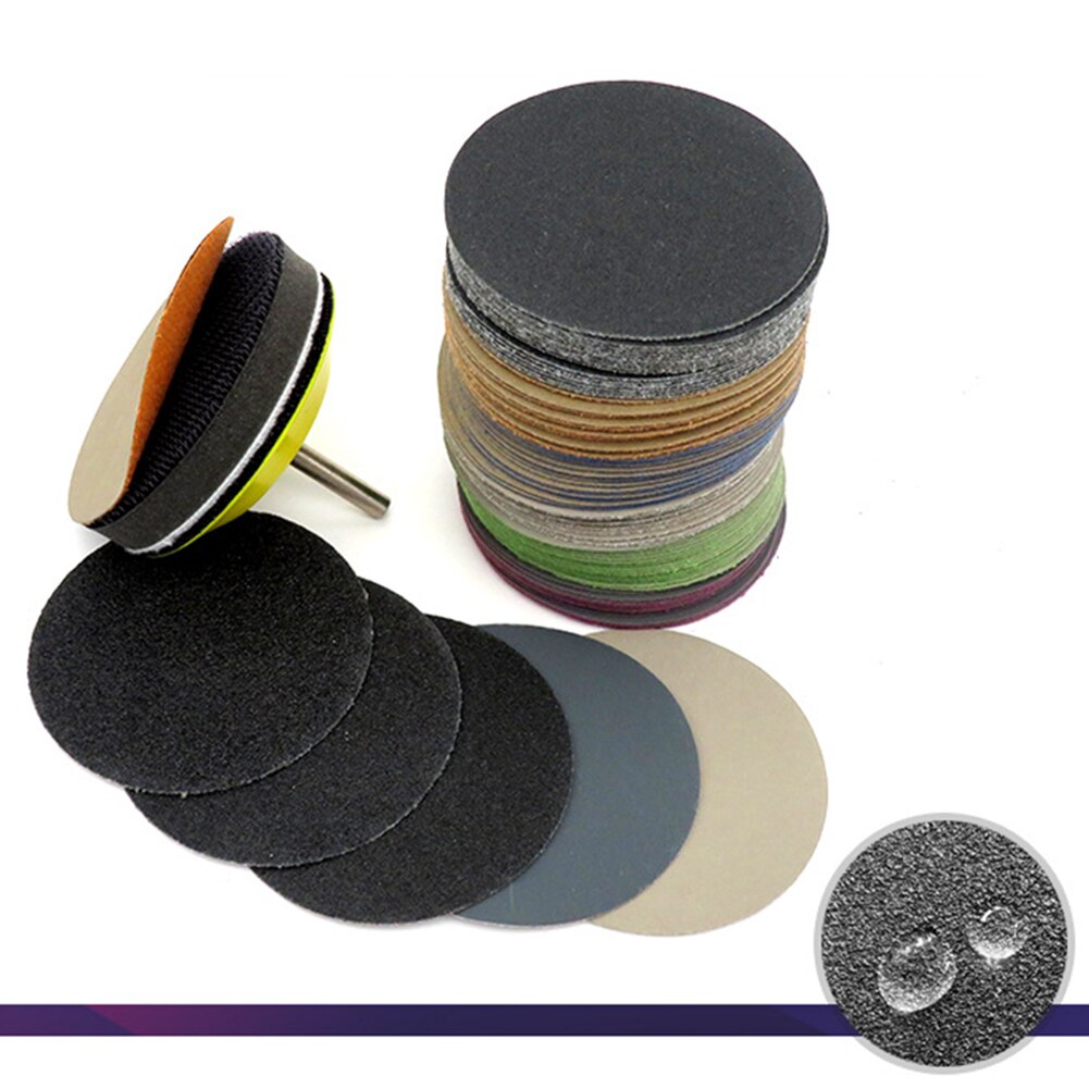 30Pcs Sandpaper 3 inch Disc Water Sanding Dry/Wet Grinding Polishing Tools