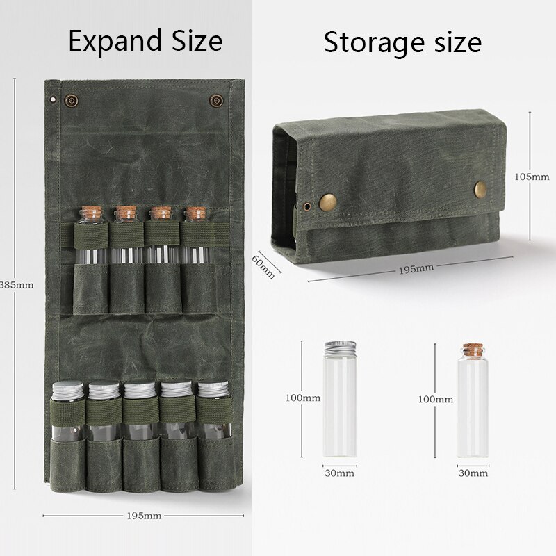 draussen Camping würzen flasche lagerung tasche freies 9 glas gewürz flasche Grill gewürz flasche combo einstellen leinwand tasche