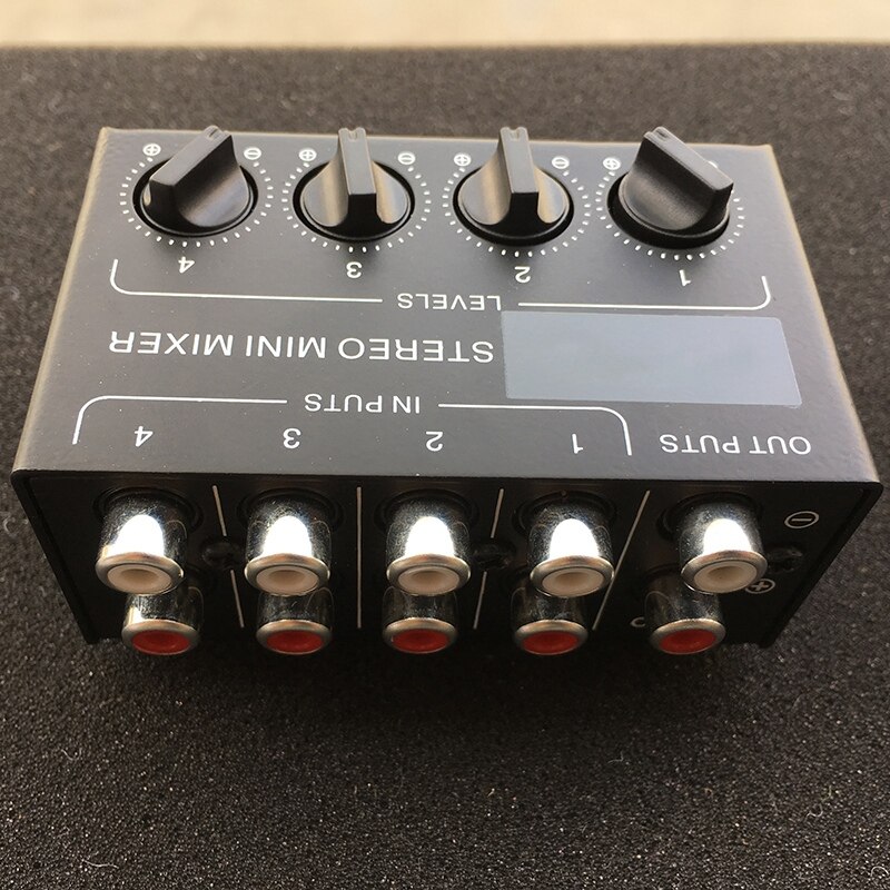 Cx400 Mini estéreo Rca mezclador pasivo de 4 canales mezclador pequeño mezclador estéreo dispensador para Live and Studio