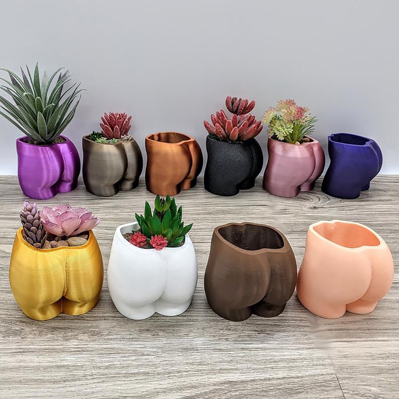 Billen Vorm Resin Bloempot In 9 Kleuren Effen Eenvoudige Stijl Ornamenten Voor Desktop Kleurrijke Plant Bloem Pot Tuin Home Decor