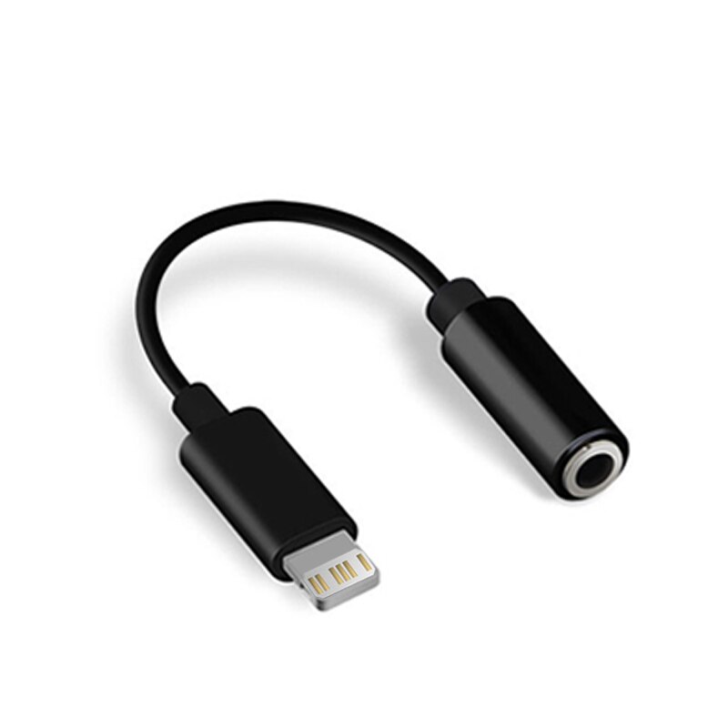 Adaptateur de casque pour IOS, séparateur Audio Aux pour IPhone 13 12 11X8 7 Plus, adaptateur d&#39;éclairage à 3.5mm, câble de prise d&#39;écouteurs: Blck