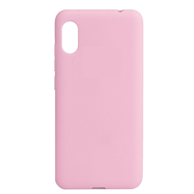 Voor Redmi 7A Case Voor Redmi7A 5.45 Inch Cover Matte Tpu Solid Cover Voor Xiaomi Redmi 7A Silicone Soft Case: pink