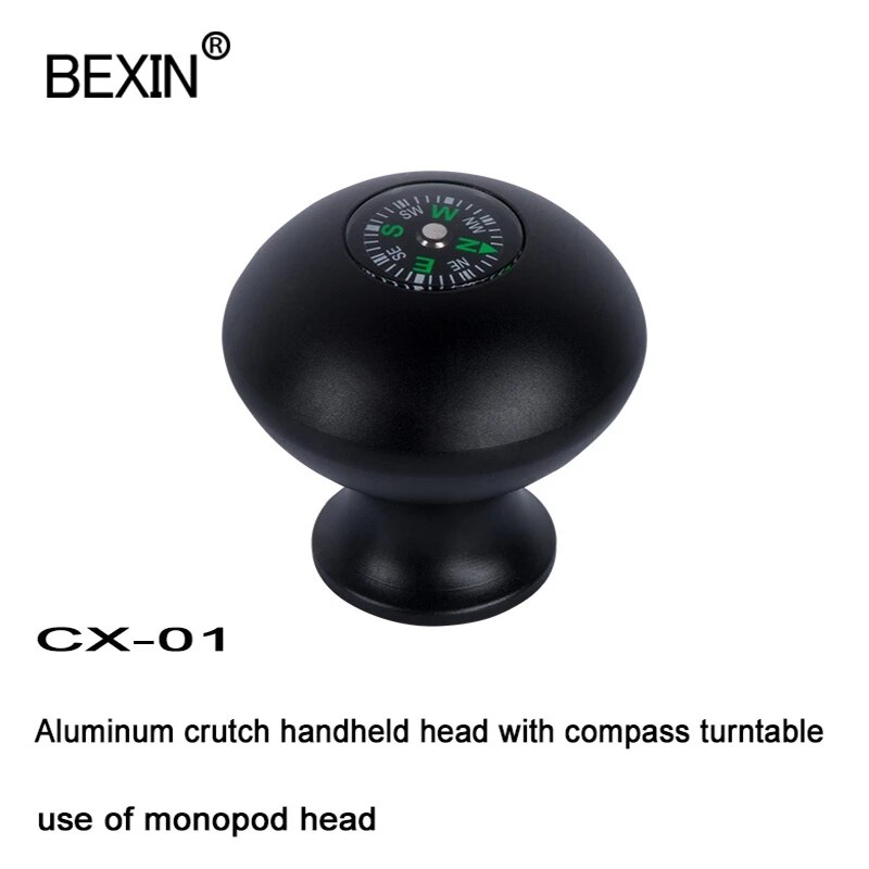 Adaptador de cabeza de trípode monopié , palo de monopié de liberación rápida, brújula, soporte de viaje, cabezal ligero para trípode