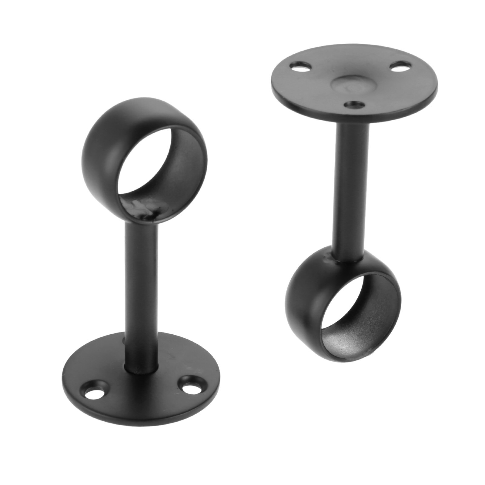 2Pcs Flange Rod Holders Curtain Rod Ceiling-Mount Bracket Stainless Steel Flange Rod Holder Closet Pole End Supports Socket