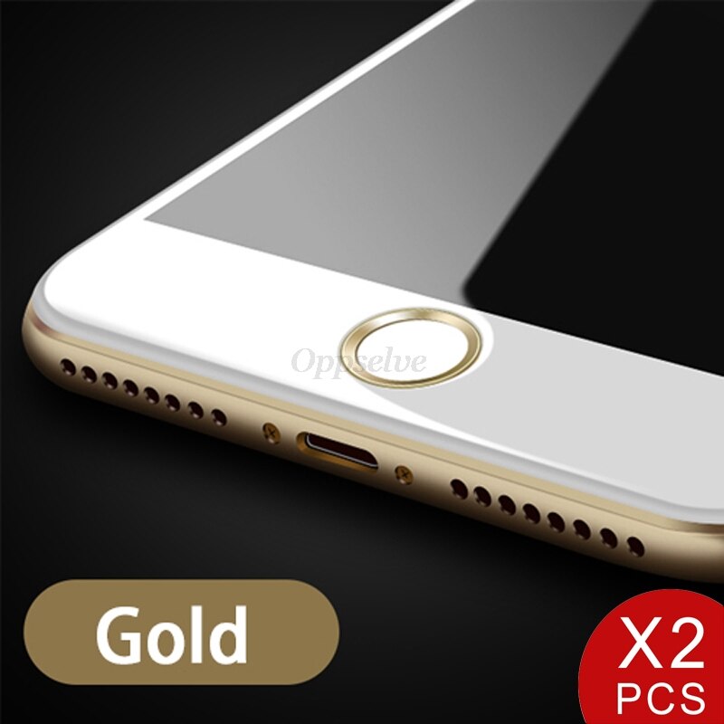 2 stuks Aluminium Touch ID Home Button Sticker Voor iPhone 7 8 6 6s Plus 5s 5 SE apple Telefoon Stickers Met Vingerafdruk Identificatie: Gold