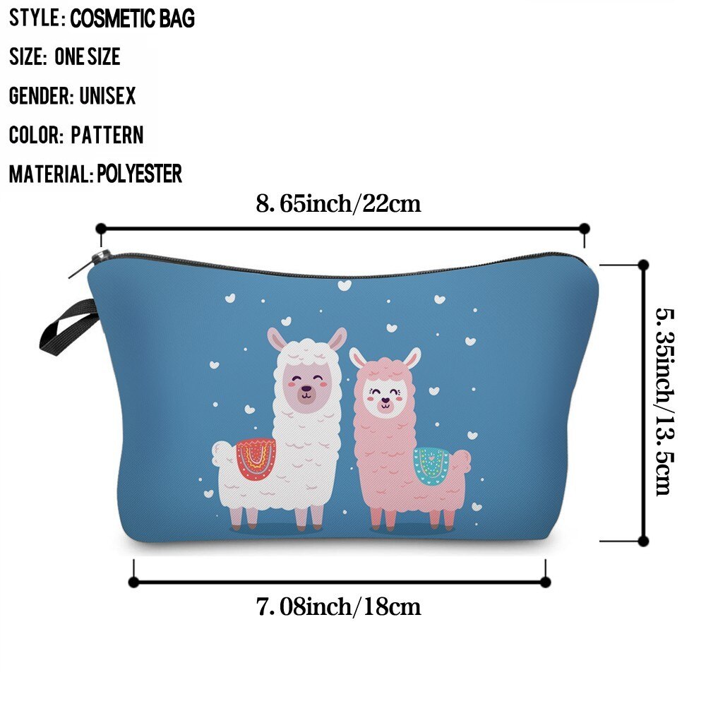 Deanfun Wasserdicht Weiß Lama Blau Kosmetik Tasche Herz Rosa Alpaka machen-hoch Tasche Necessaire Liebe 51375