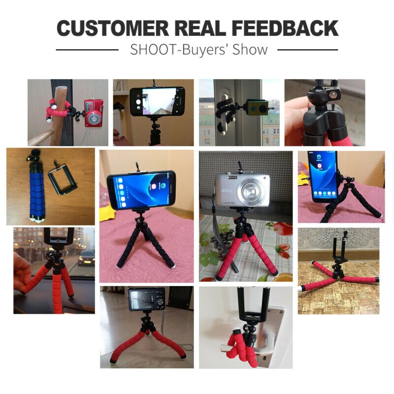 Mini trípode Flexible de pulpo, soporte de esponja, trípode de pulpo, Gorilla Pod para Gopro 10, 9, 8, 7, cámara Universal de teléfono DSLR