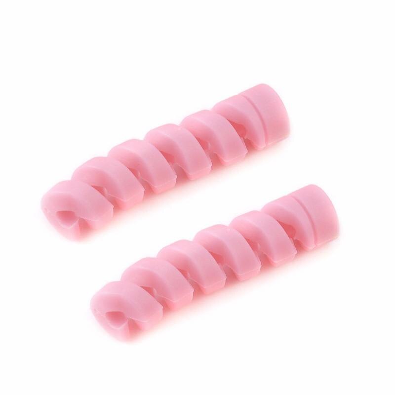 Soft Silicone Cable Protector Anti Break Data Line Protective Cable Winder Cell Computers Mobile Phone Accessories: 2 pcs pink