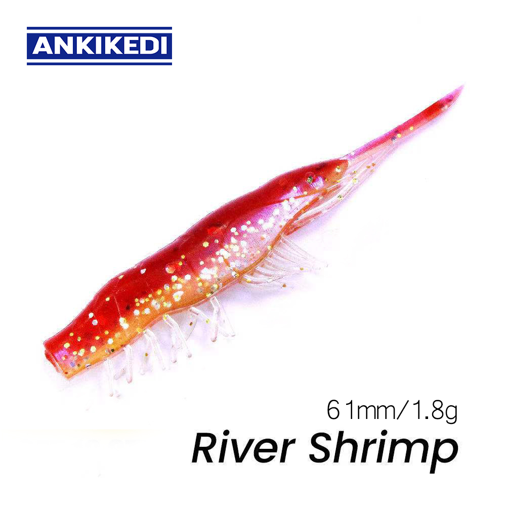ANKIKEDI-Señuelo de Pesca de Silicona Blanda Similar a una Gamba, Cebo para Pescar Lubina, Carpa o Lucio, Ideal para Usar desde Roca