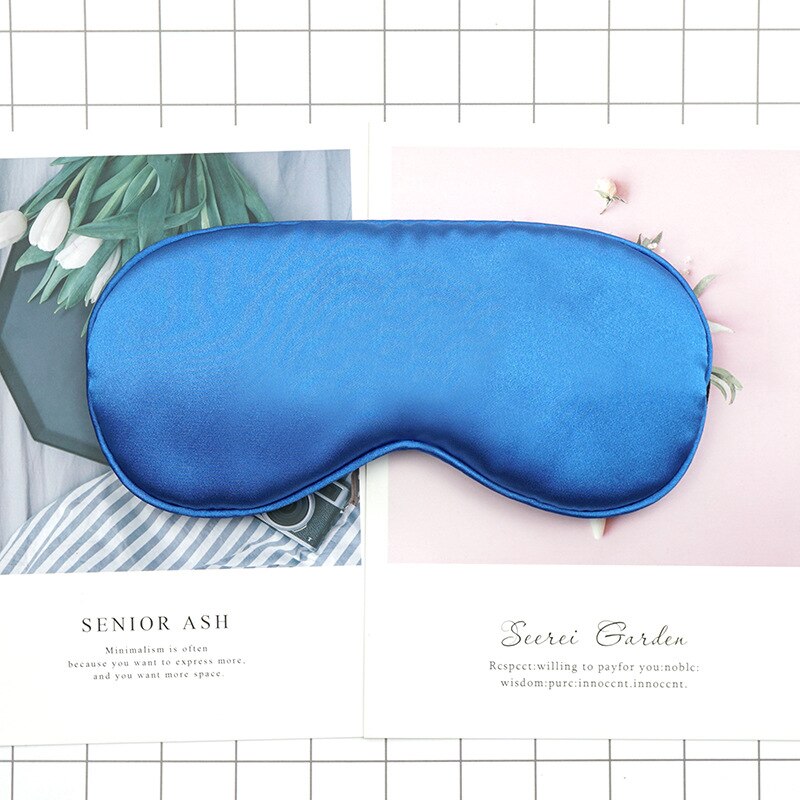 1Pc Faux Silk Eyeshade Sleeping Eye Mask Cover Eyepatch Blindfold Solid Portable Rest Relax Eye Shade Cover Soft Pad: H