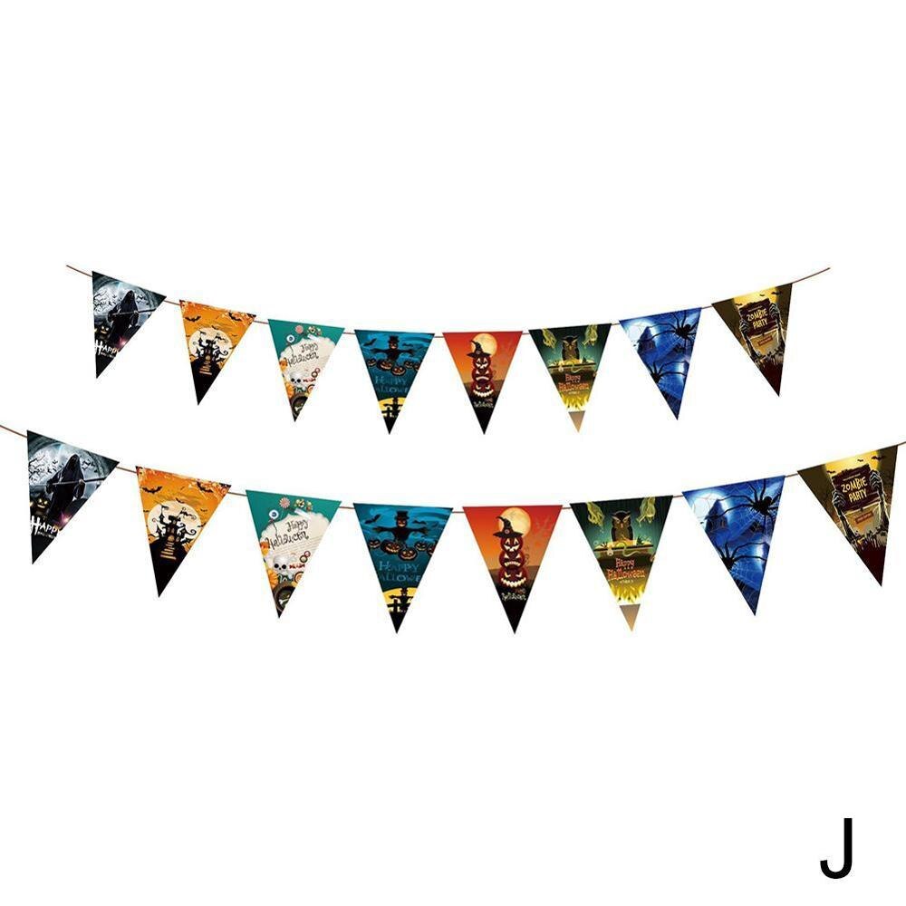 3m halloween trekant pull flag flagermus kranium græskar papir banner halloween fest dekorationer græskar bunting flag party levering