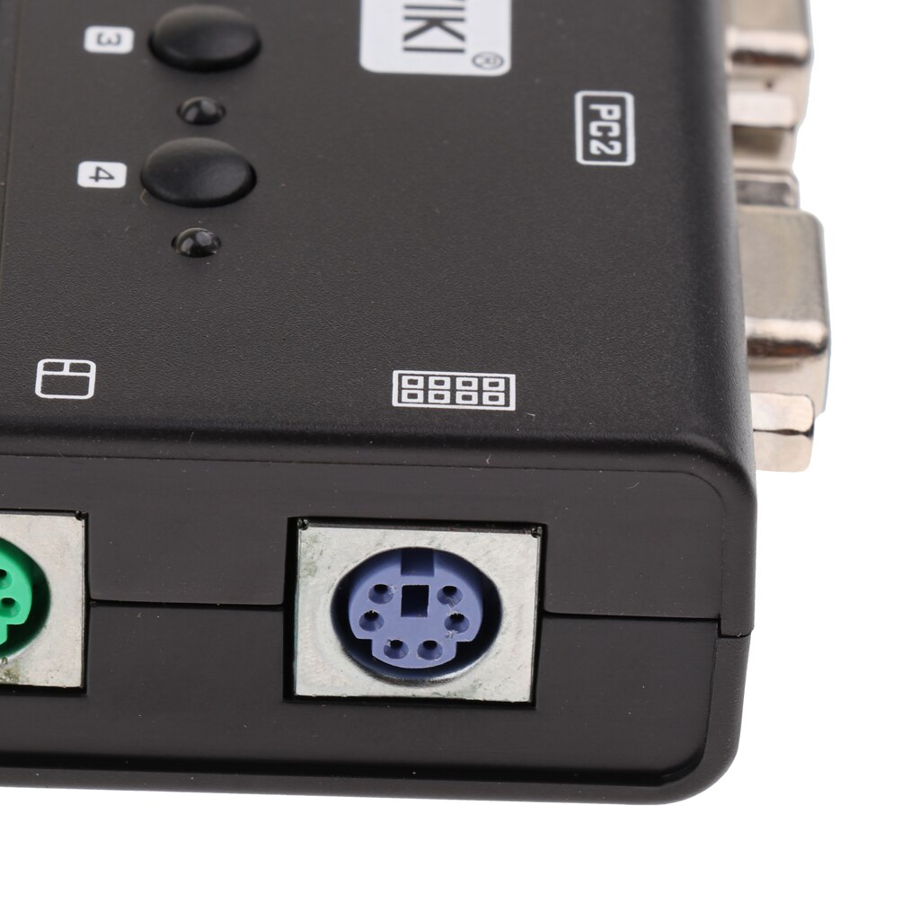 4 Port Smart KVM Switch Manual Key Press VGA USB Remote Extension Switcher