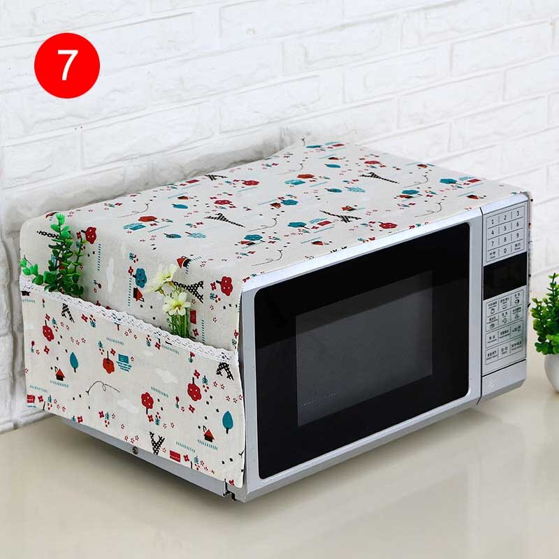 Funda a prueba de polvo para horno microondas de 35x95cm con bolsillos, Fundas protectoras de tela para microondas OCT998: 7
