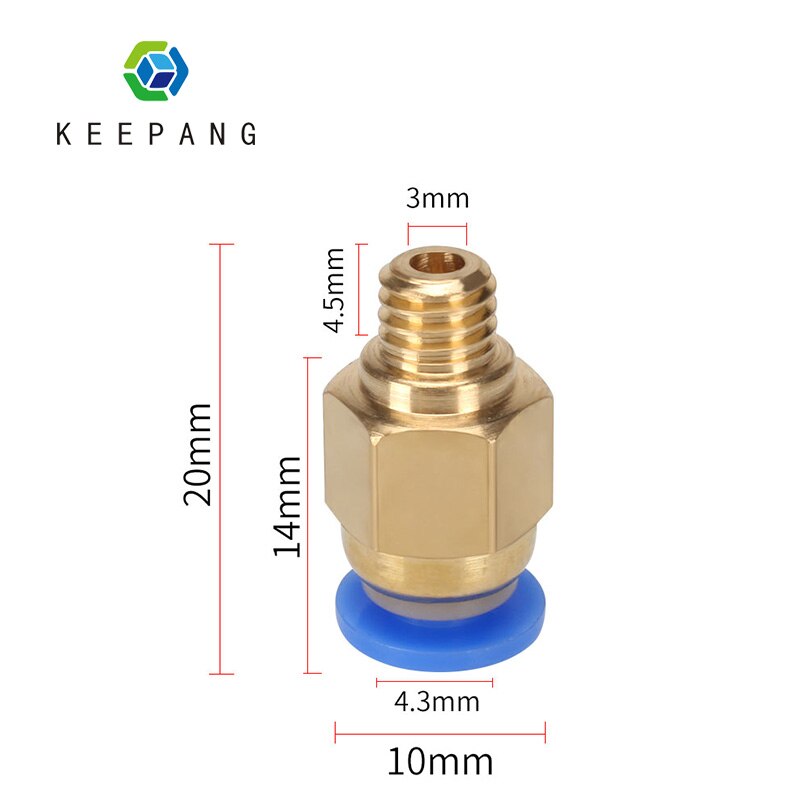 3D Printer Pneumatic Connectors bowden quick coupler PC4-01 PC6-01 PC4-M5/M6 1.75mm 3mm PTFE tube for J-Head extruder Fittings