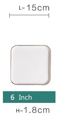 Plato cuadrado de cerámica dorada de estilo europeo, platos de cena, plato para carne de uso doméstico, contenedor de vajilla, bandeja plana, platos para Pasta: a