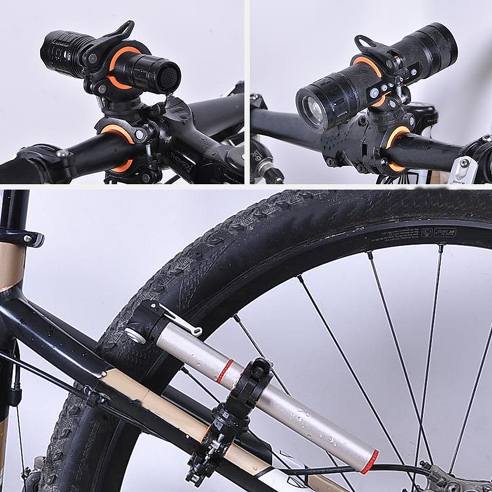 360 grad Drehbare Fahrrad Licht Halterung Fahrrad Lampe Halfter schnell Freisetzung montieren LED Taschenlampe Scheinwerfer Pumpe Stand