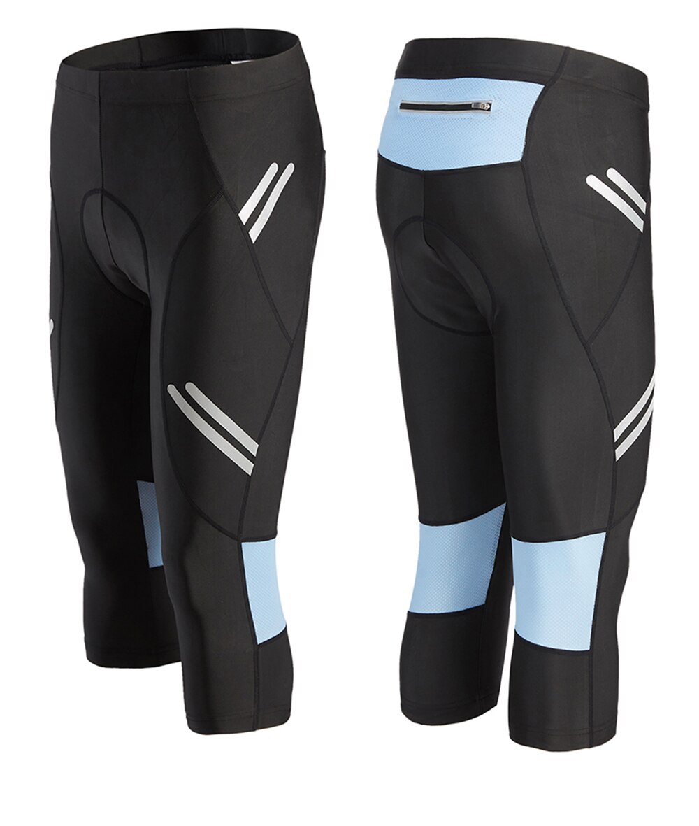 Mannen Fietsen Broek Elastische Fietsen Panty Gel Pad Shockproof Kalf-Lengte Fiets Shorts Mtb Fiets Broek