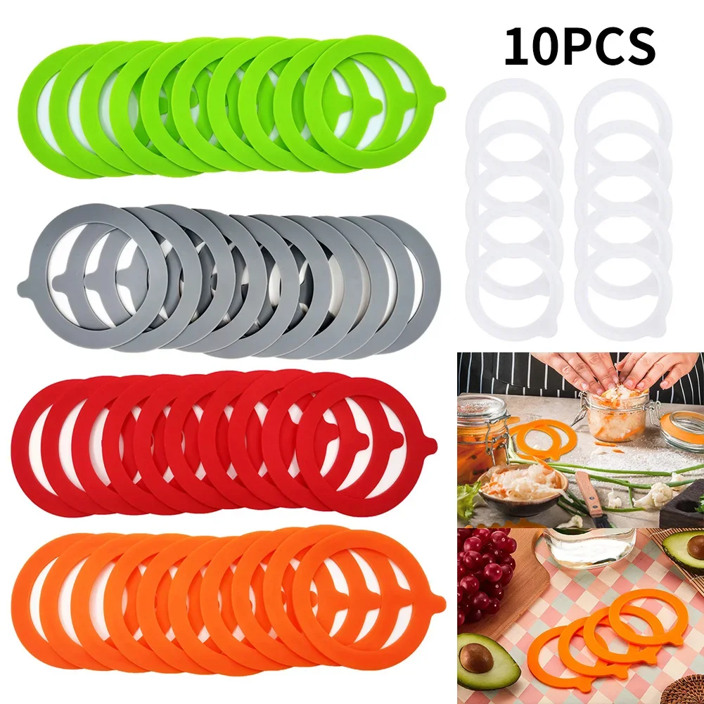 10 stk. silikonpakning, lufttette gummilister, forseglinger til lokk, glass med klipslokk, oppbevaringsbeholdere, verktøy til hjemmet