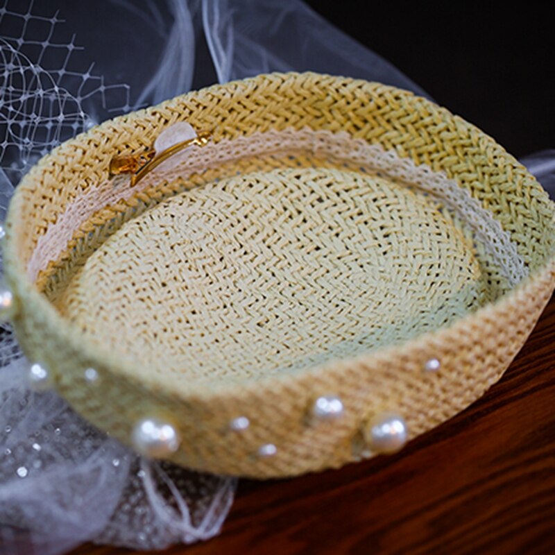 Wedding Bridal Hats Fascinators headpiece party Hat corsage White bridcage veil party hair accessories