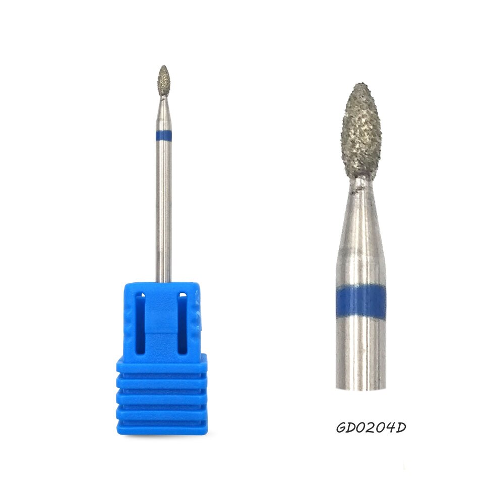 Broca para uñas HYTOOS 2*4mm arcoíris diamante 3/32 "taladros eléctricos accesorios herramientas rotativas de diamante fresas para manicura: GD0204D