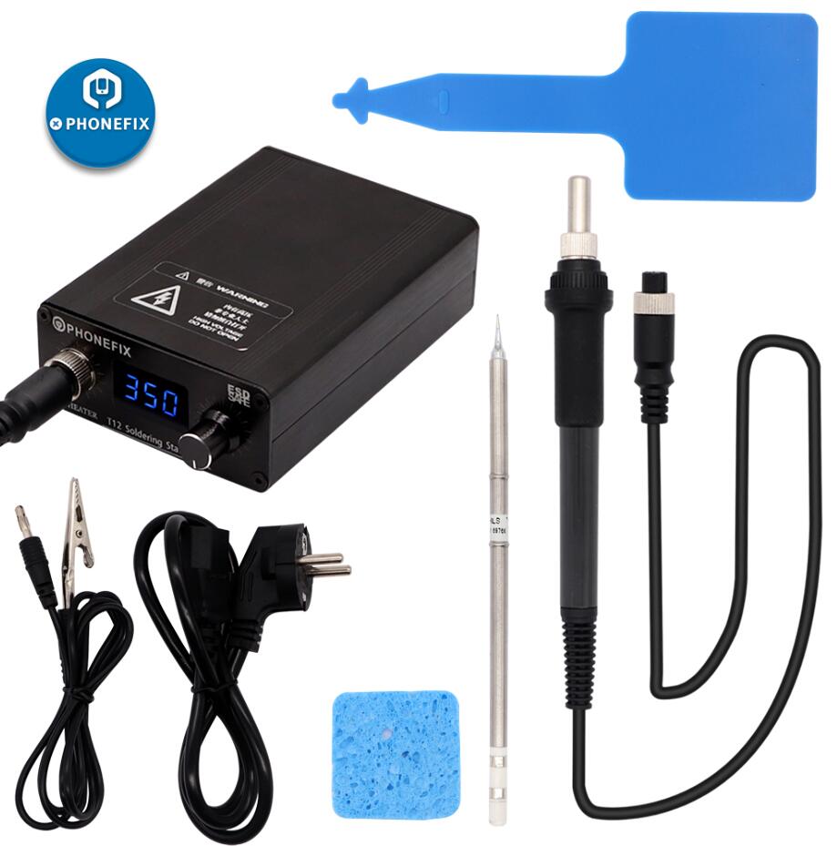 110V 220V 75W T12 Digital Soldering Iron Station Temperature Controller T12 Electric Soldering Tools with 5 kinds Iron Tips: with 1pcs Tip