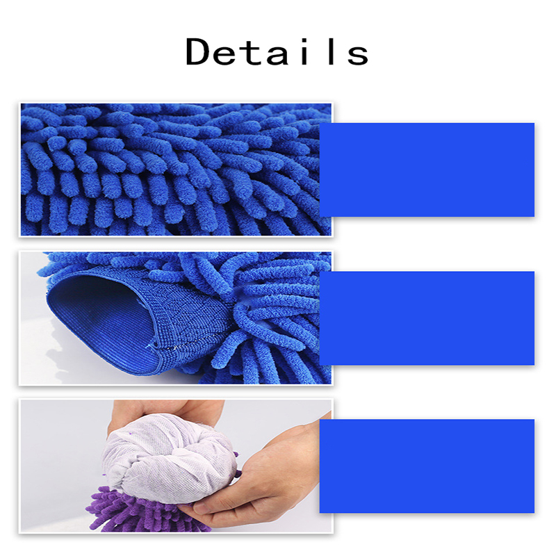 Dubbelzijdige motorfietsverzorging Reinigingshandschoenen Reinigingsdoekje Handdoek Microfiber Wasbare autowashandschoenen Wasaccessoires