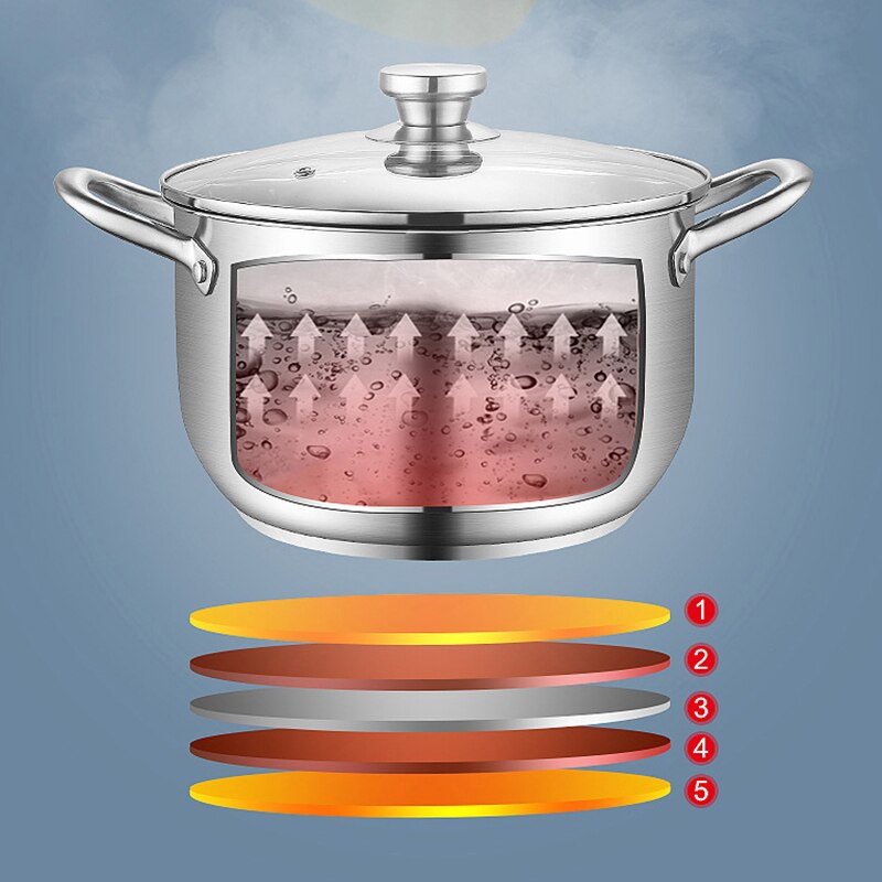 2 Layer Steam Cooker pot,304 Thicken Stainless Steel, Soup Pot with lid Universal for Induction Cooker Gas Stove Steam wok