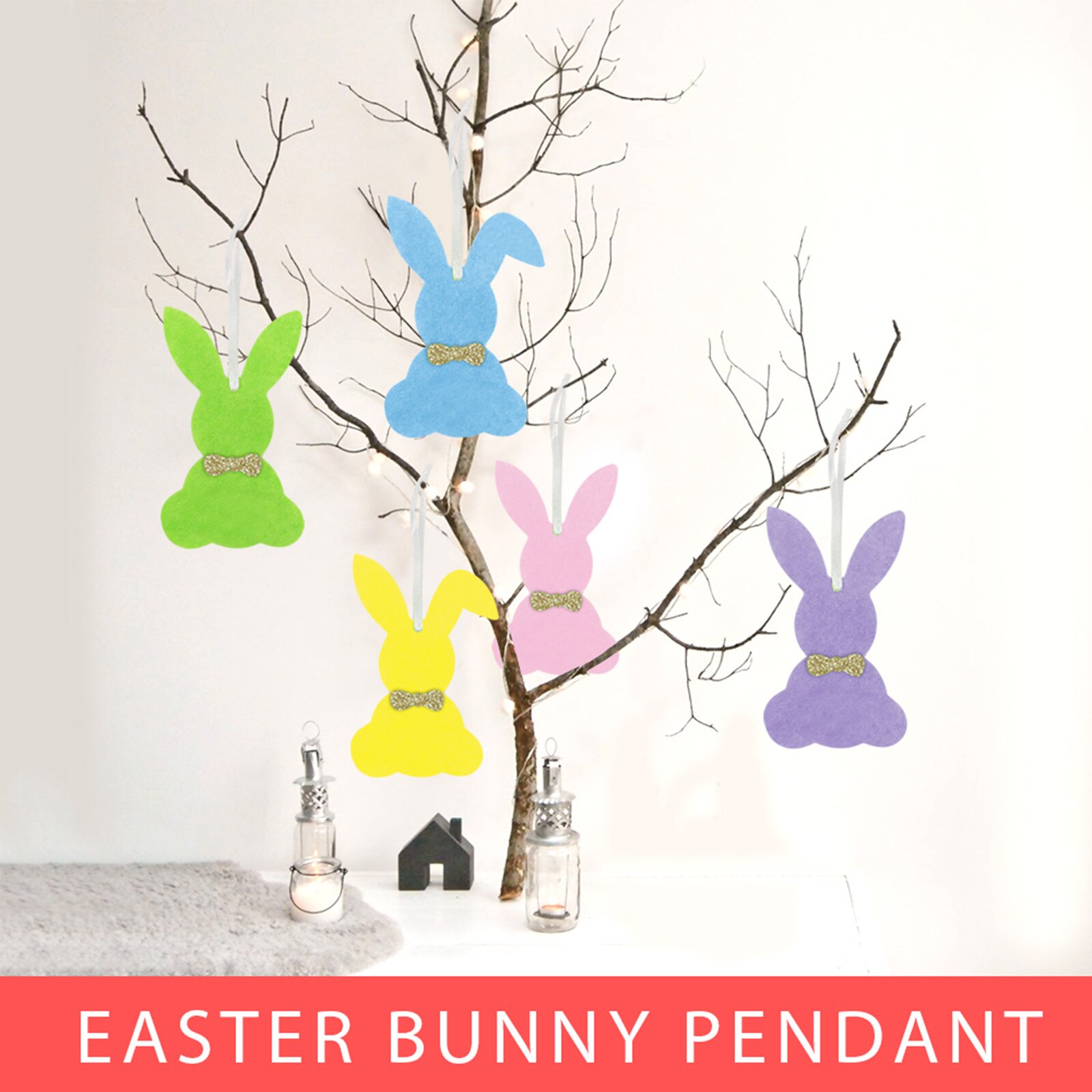 Lapin 5 couleurs 2021x9.5 cm, décoration de pâques, à suspendre et à offrir, fait à la main, fournitures de fête d'anniversaire pour la maison, 5.5
