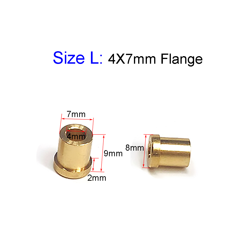 10 Uds. De cojinete de manguito de eje de casquillo de brida de eje de buje de latón para eje de 2mm, 3mm, 4mm y 5mm para barco RC, piezas de repuesto marinas DIY: Amarillo claro