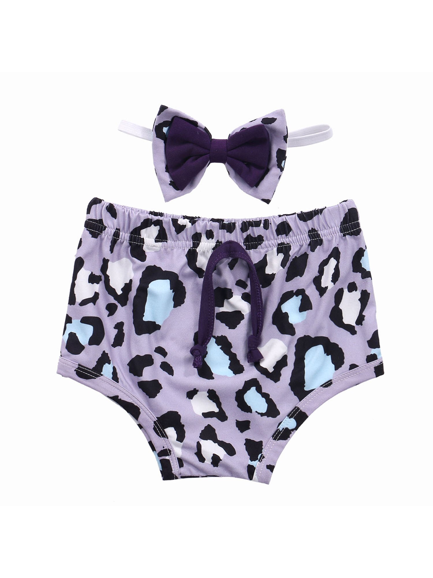 Pantalons courts extensibles pour bébés filles, ensembles de 2 pièces, couvre-couche décontractés, avec bandeau, été