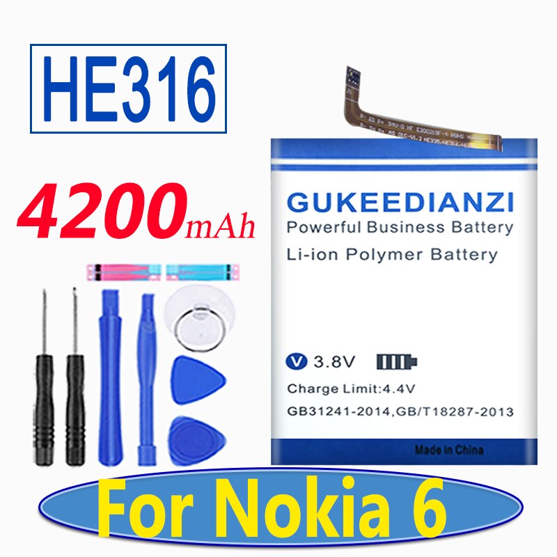 GUKEEDIANZI Batteria Ad Alta Capacità Per Nokia 2 3 5 6 7 7 Plus 8 HE338 HE319 HE321 HE336 HE317 HE335 HE316 HE340 HE346 HE328: HE316