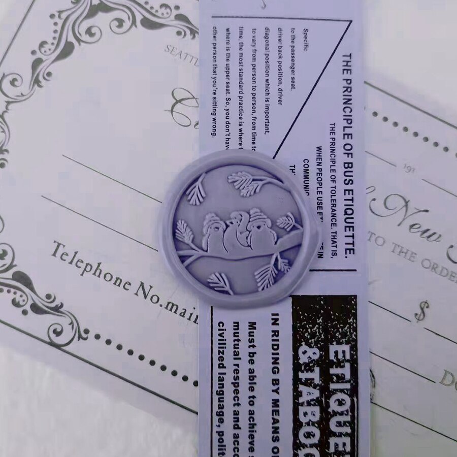 Wax Stamp Retro Penguin Winter Antarctica 30MM Wax Seal Sealing Stamp Head For Scrapbooking Envelopes Wedding Invitations Handle