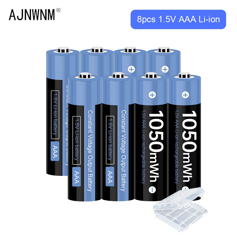 1.5v AAA Rechargeable Battery 1050mah 1.5V AAA Lithium Li-ion Batteries for Remote Control Electronic Shaver Radio Battery AAA: 8Pcs AAA Battery