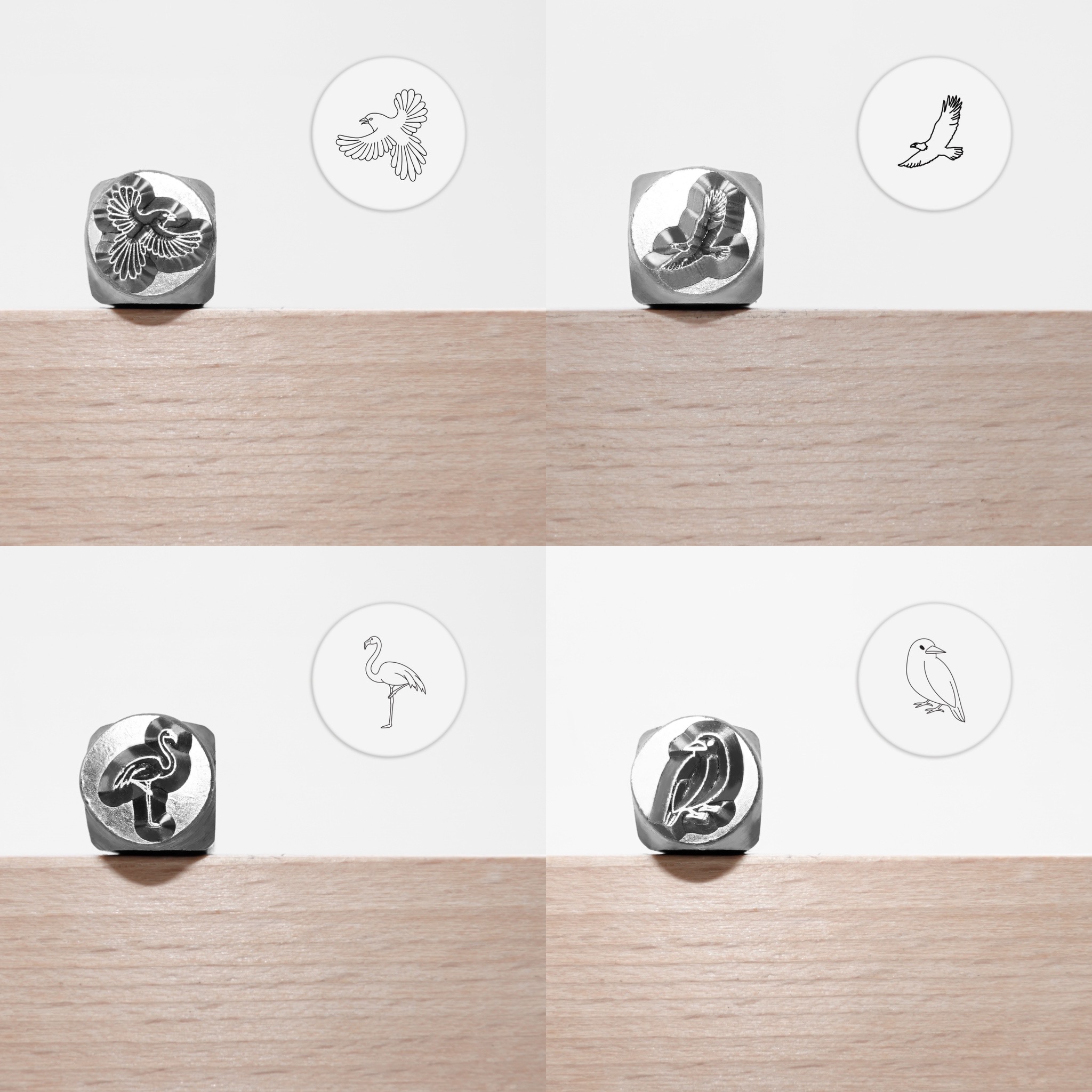 Metal Stamping Jewelry Making Supplies Forest Animals Metal Stamp for Metal, Jewelry (8.5mm)