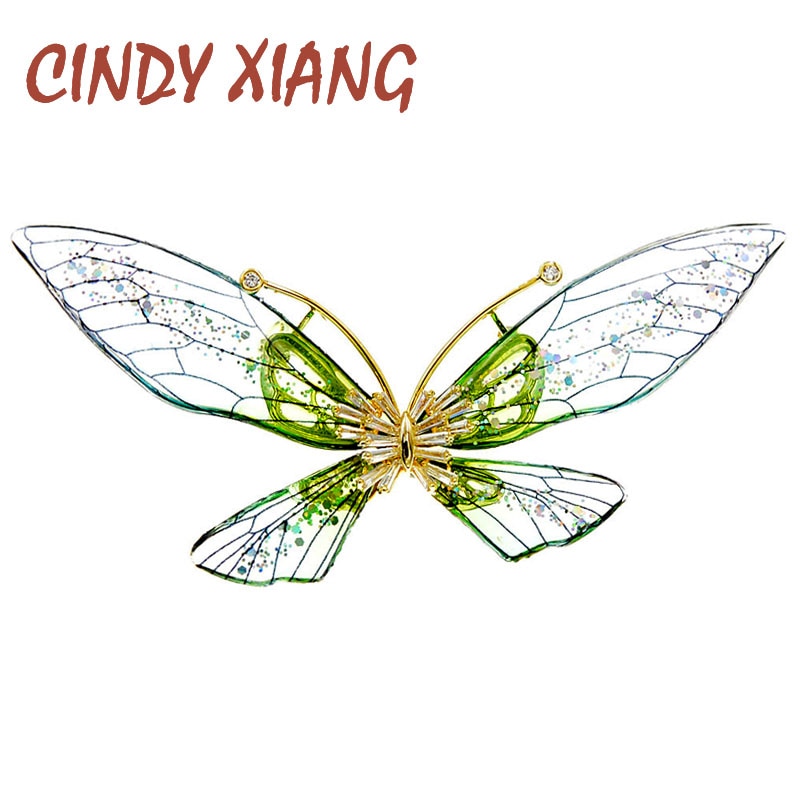 Cindy xiang smukke sommerfugl brocher til kvinder cubic zirconia insekt pin kobber broche 3 farver til rådighed