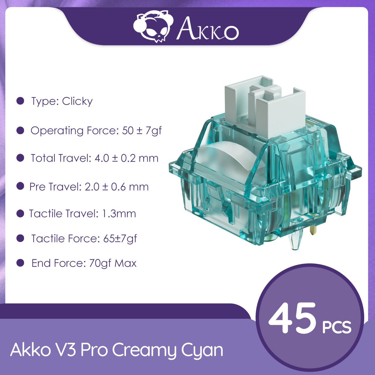 Przełączniki Akko V3 Pro przełącznik dotykowy/liniowy do klawiatury mechanicznej opakowanie 45 sztuk wymienny przełącznik Outemu Gateron Cherry MX: Czerwony