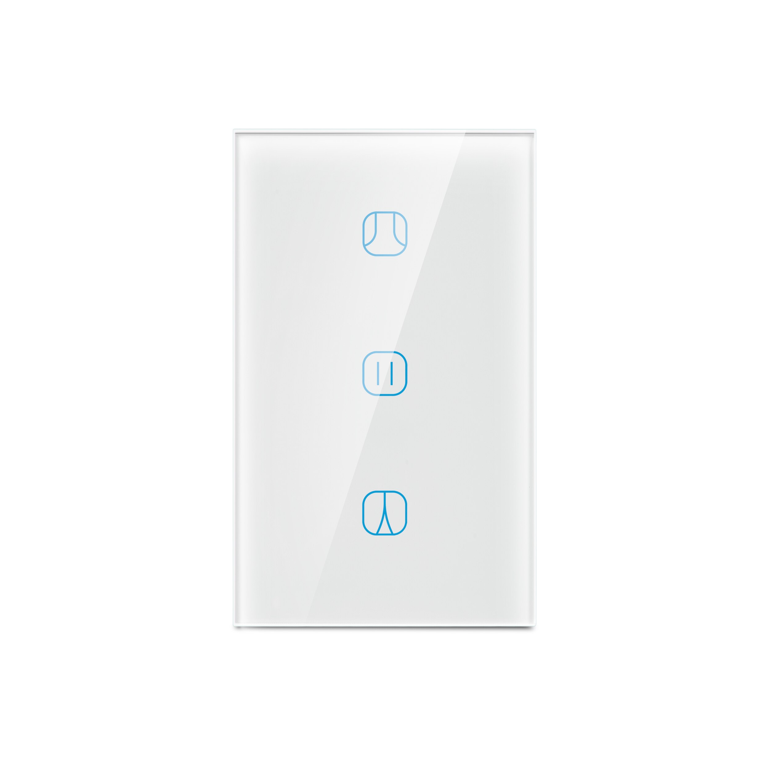 Tuya Smart WiFi Curtain Switch EU/US Smart Light Switch 1 2 3 Gang 220V for Electric Motorized Blinds Google Home Alexa: Us-White