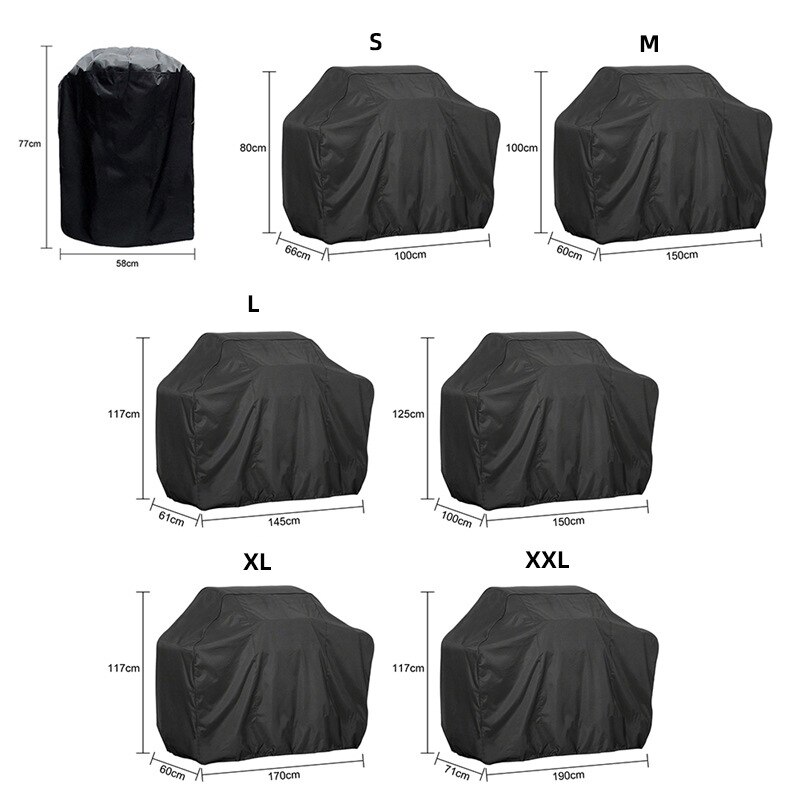 Parasol impermeable para parrilla de barbacoa, cubierta antipolvo, lluvia, UV, para carbón, accesorios de barbacoa eléctrica, jardín al aire libre
