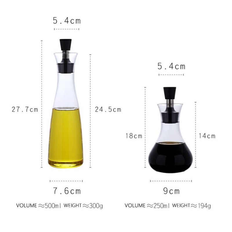 Cooking Seasoning Bottle Dispenser Sauce Bottle Glass Storage Bottles for Oil and Vinegar Kitchen Tools