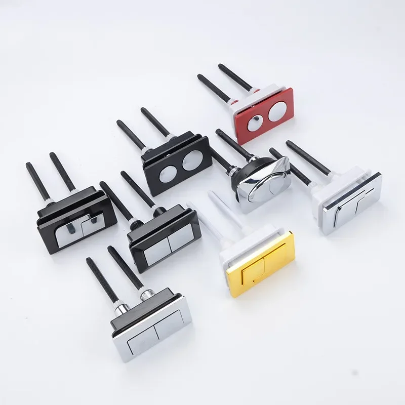 1Pcs Dual Flush Wc Drukknop Rechthoek Tank Waterbesparende Kleppen Closestool Ontlading Schakelaar Knoppen Badkamer Accessoires