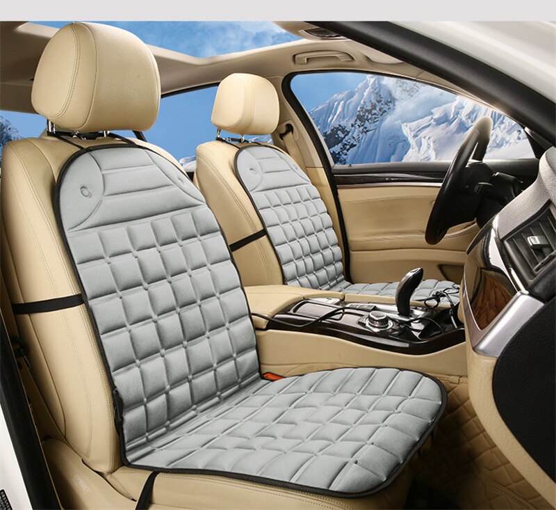 12V voiture sièges chauffants siège d'hiver chauffage siège de voiture coussin chauffant couvre voiture électrique siège chauffant voiture style hiver coussin coussins: 2pcs Gray