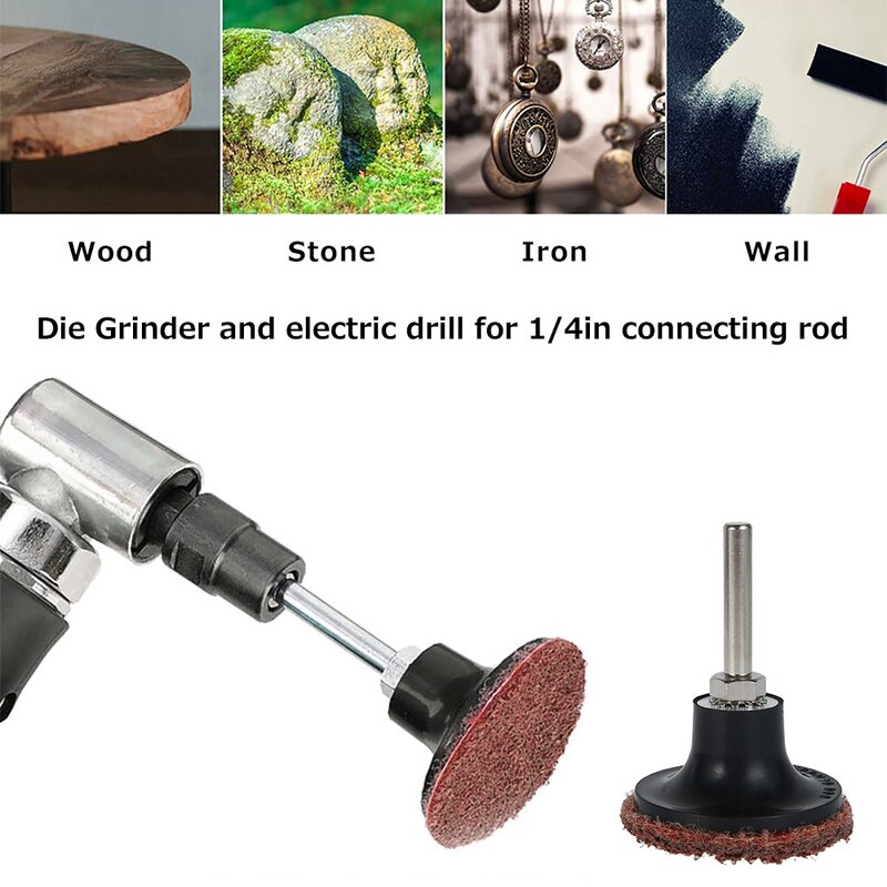 46PCS Sanding Discs Set Roll Lock Surface 3 Colors 50mm Burr Polishing Disc Sandpaper Quick Change Disc for Rotary Tools